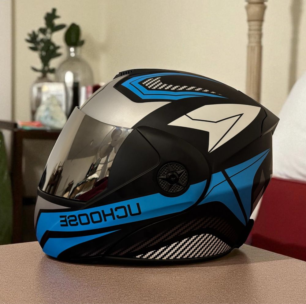 Capacete off road dual lens flip