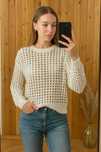 Sweter ażurowy biały oversize bohoo Cropp