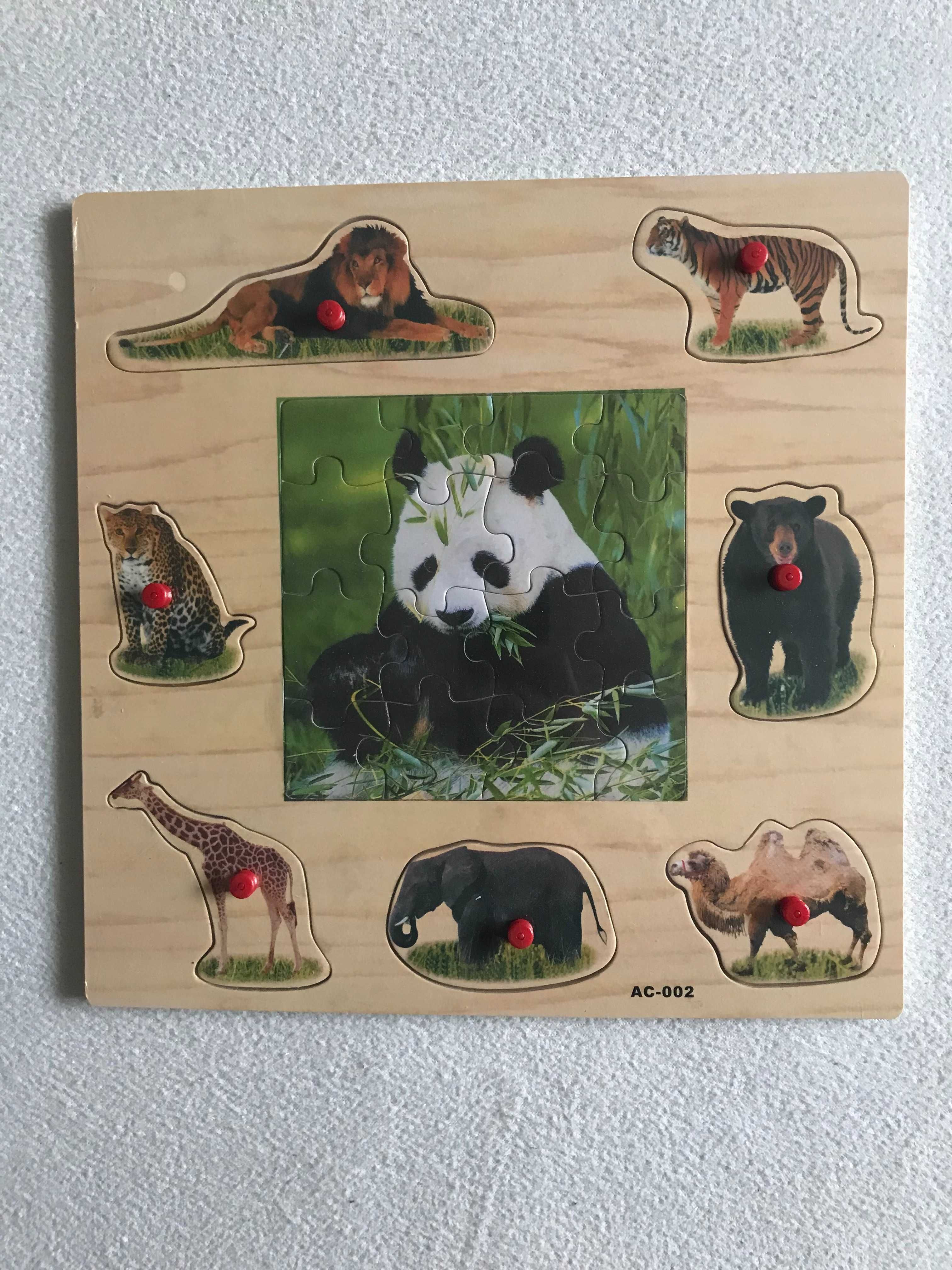 Drewniane Puzzle ze zwierzętami