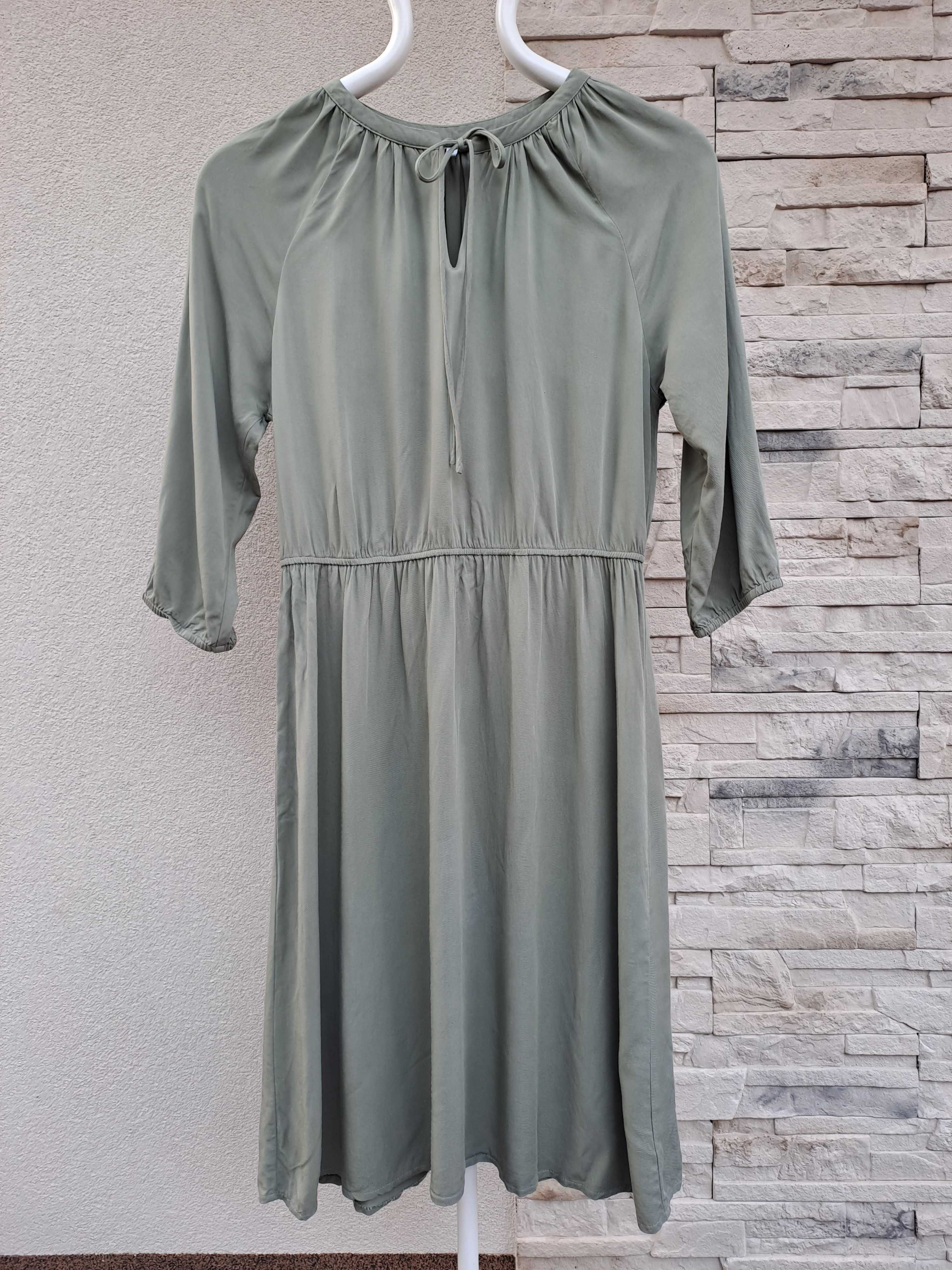 Sukienka Greenpoint midi khaki tencel lyocell 42 XL