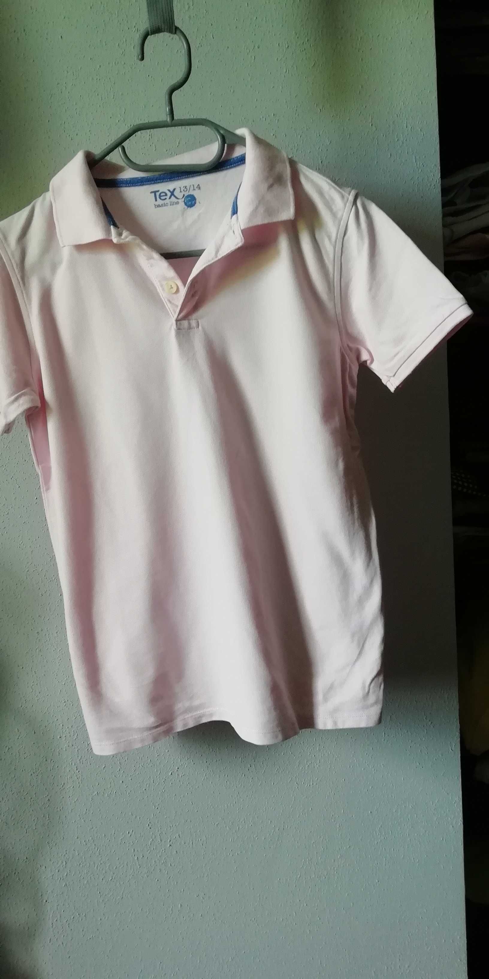 Koszulka chłopięca krótki rękaw polo 13-14lat różowa