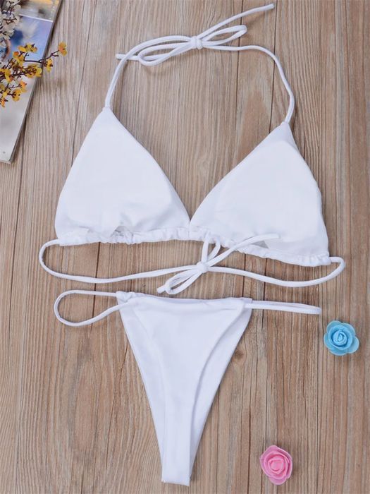 Sexy Strój Kąpielowy Dwuczęściowy Bikini Brazylijskie Stringi - S