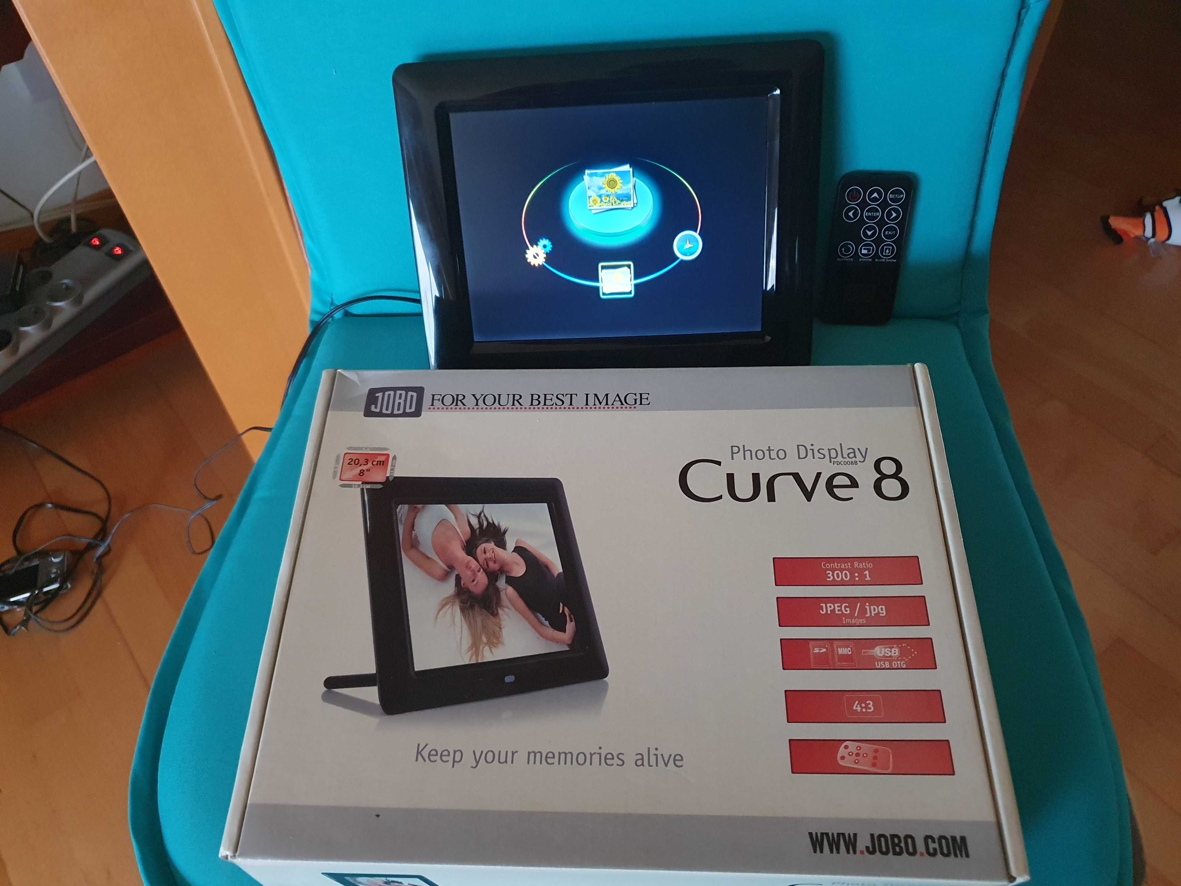 *** Moldura Digital 8" - Preta - Com Comando ***