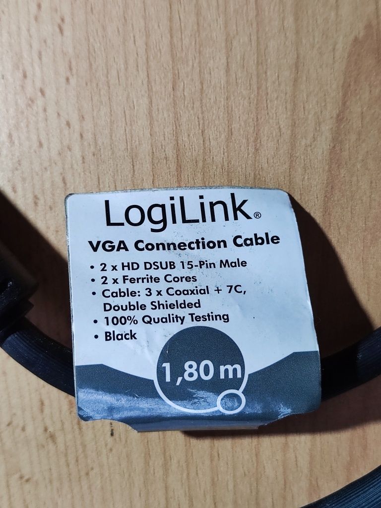 Kabel LogiLink 2x VGA do monitora/rzutnika 1,8m