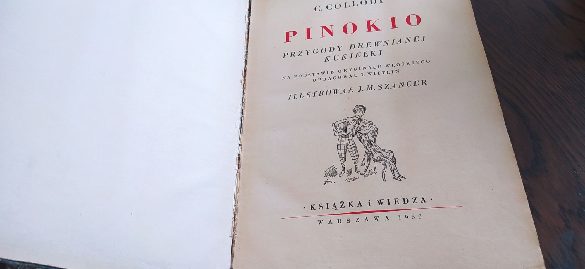 Pinokio C. Collodi przygody Drewnianej Kukiełki