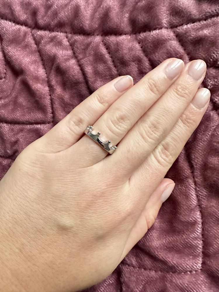 Nowy pierścionek korona Wishbone srebro 925 16 mm rozmiar 11