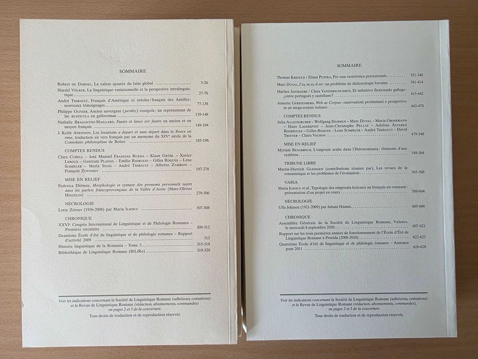 5 números da "Revue de Linguistique Romane"