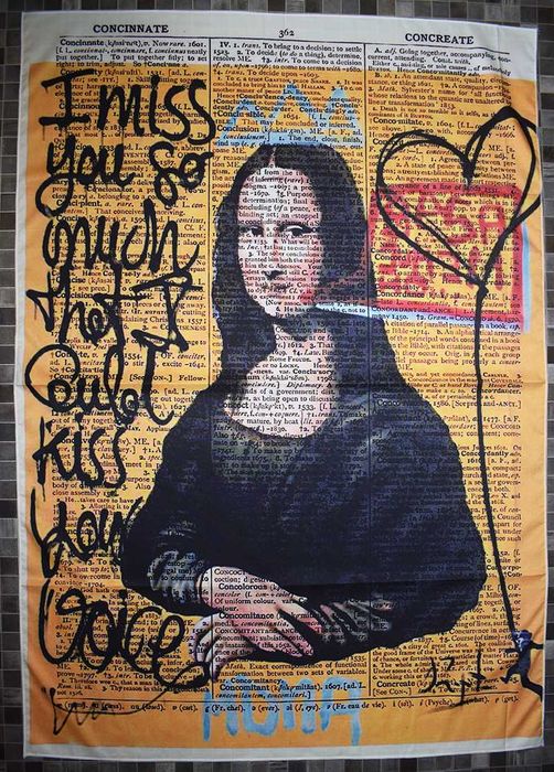 GOBELIN obraz 73x95 Mona Lisa Abstrakcja Graffiti