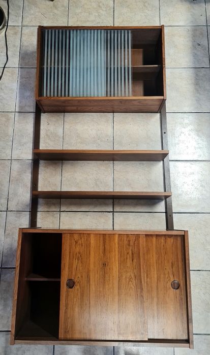 Regał ścienny,modułowy,palisander,Dania lata 60,vintage,mid-century
