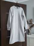 Jasna szara dresowa sukienka bluza melanż nowa oversize rozmiar XS/S