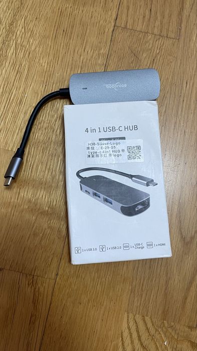 4 в 1 usb-c hub silver