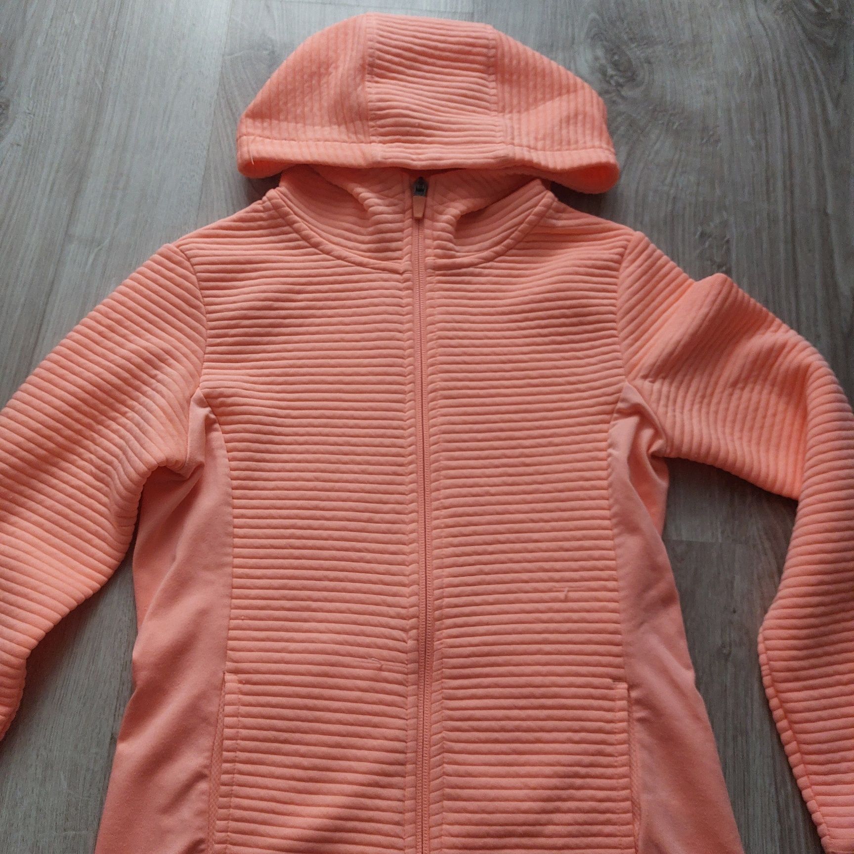 Bluza sportowa z kapturem zasuwana swetr rozmiar 134 140 pomarańczowa