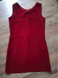 Sukienka piekna czerwień XS aksamit