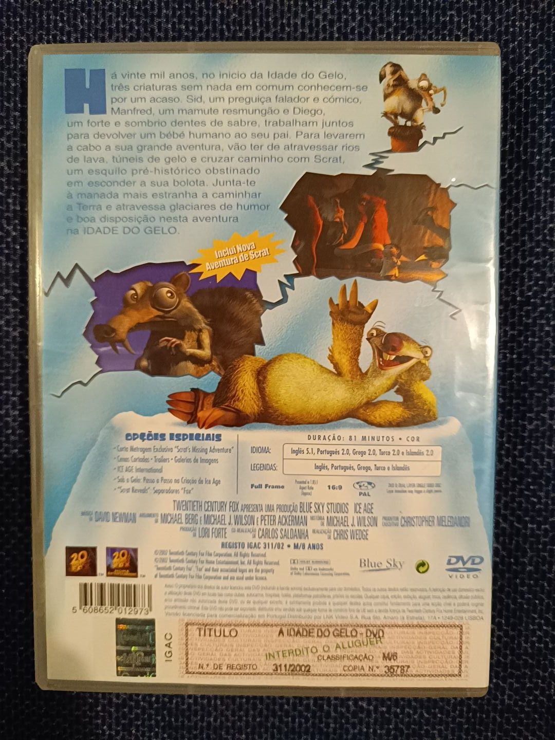 DVD do filme de animação "A Idade do Gelo" (portes grátis)