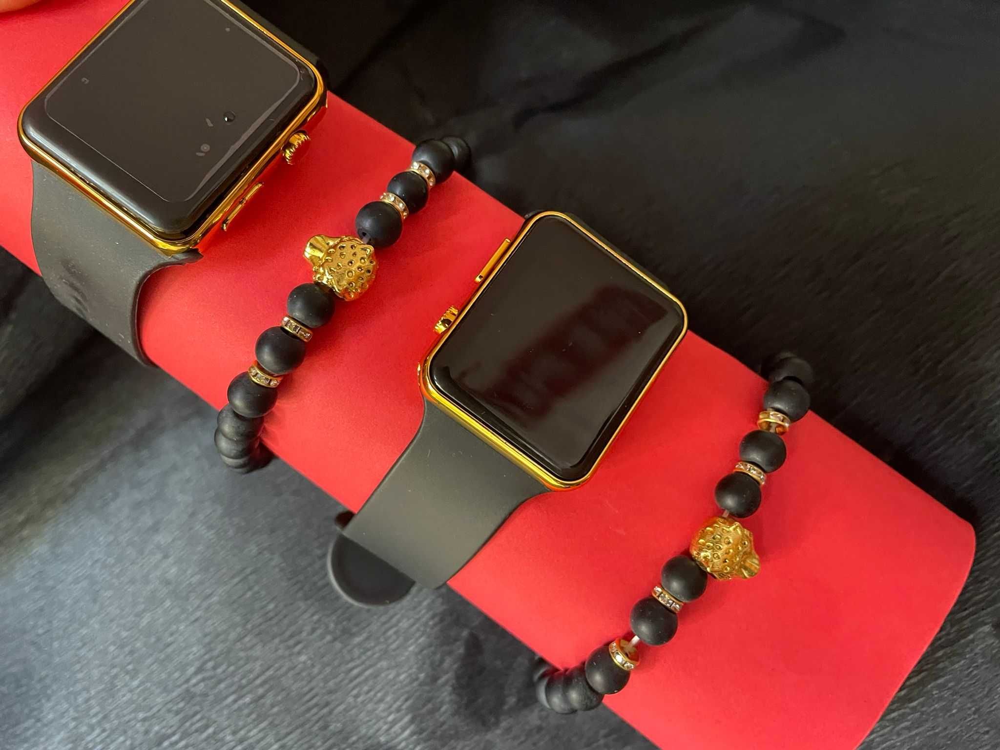 Conjunto relógio digital e pulseira