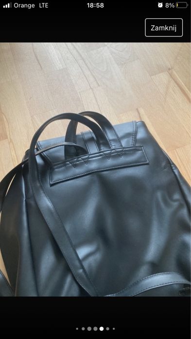 Czarny plecak imitacja skory vintage