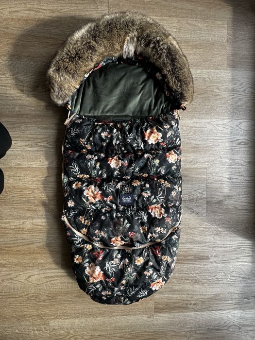 Komplet ! Spiworek La Millou rozmiar combo i mufki zilony kwiaty