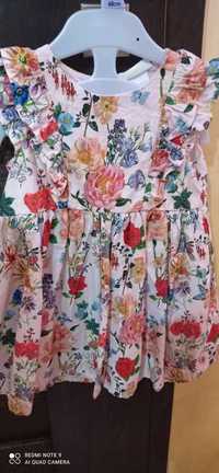Sukienka lato H&M kwiaty 80/86 dziewczynka