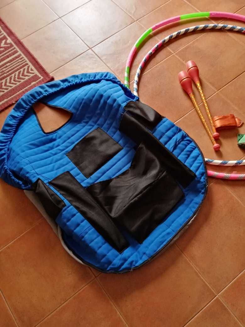 Conjunto de material de ginástica rítmica usada + saco de transporte