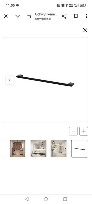 Remix sensea uchwyt meblowy czarny 3 szt rozstaw 320 mm, 1 szt 192mm