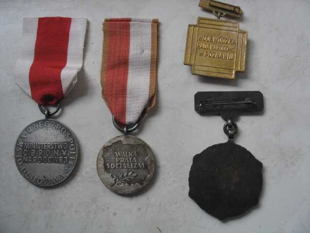 Stare oryginalne medale z okresu PRL-u - 4 sztuki