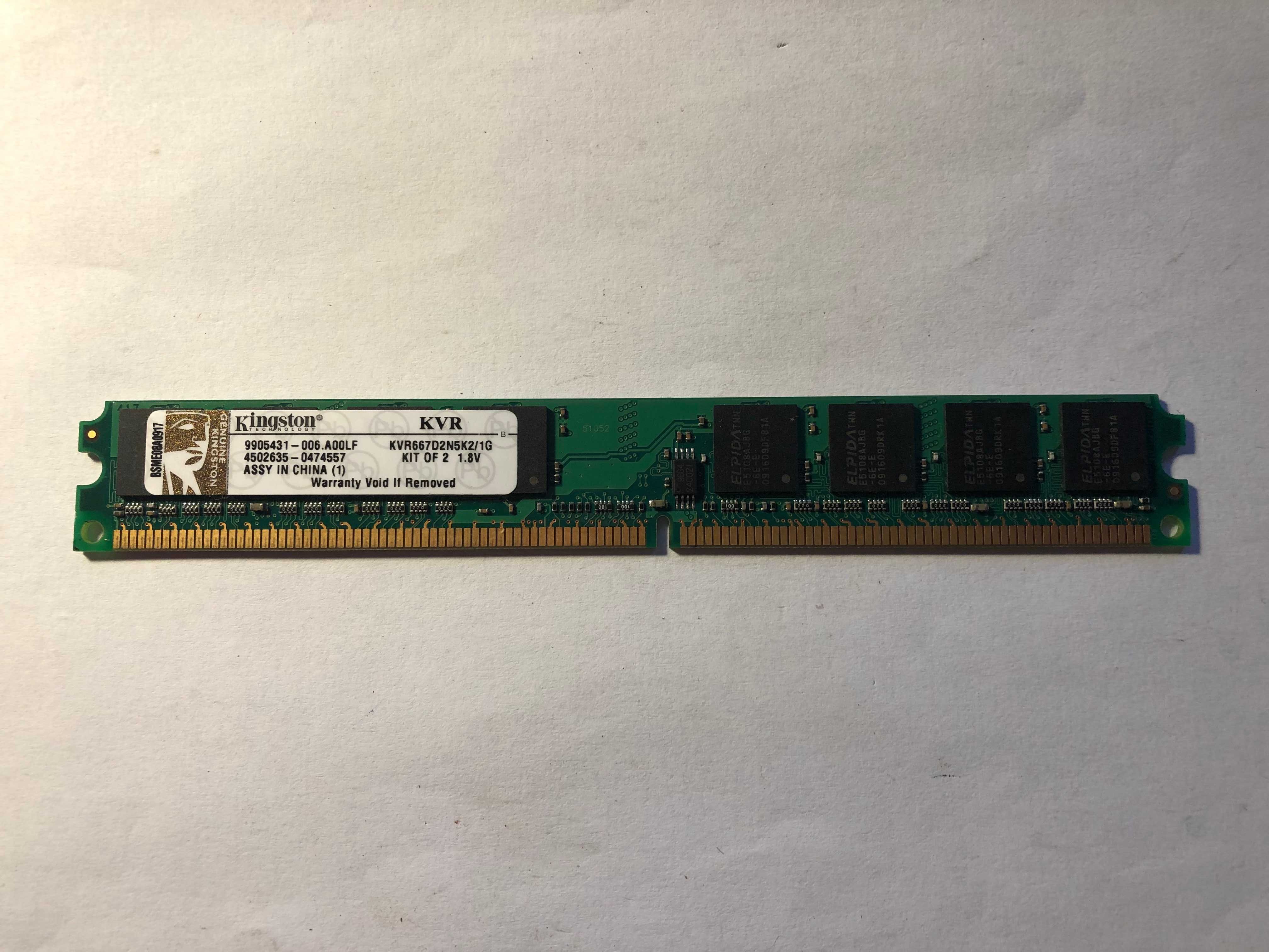 Pamięć RAM Kingston 1GB 3 szt. DDR2  PC2- 6400U do komp. stacjonarnego