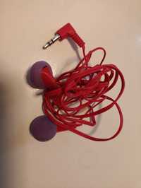Najprostsze słuchawki douszne czerwono-fioletowe