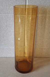bursztynowy 25 cm wazon szkło kolorowe PRL