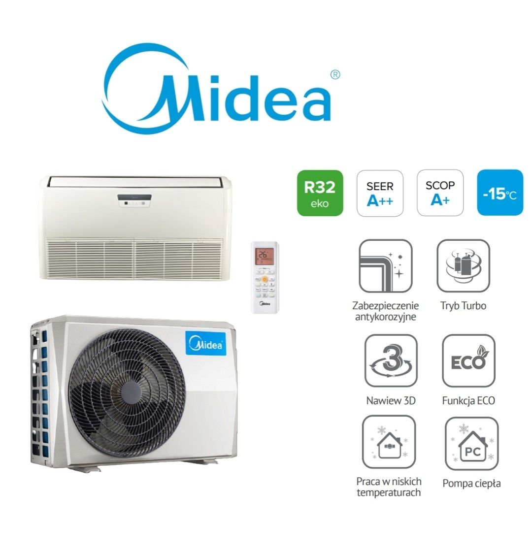 Klimatyzator Midea zestaw podstropowo - przypodłogowy KMUE-36N8-C3