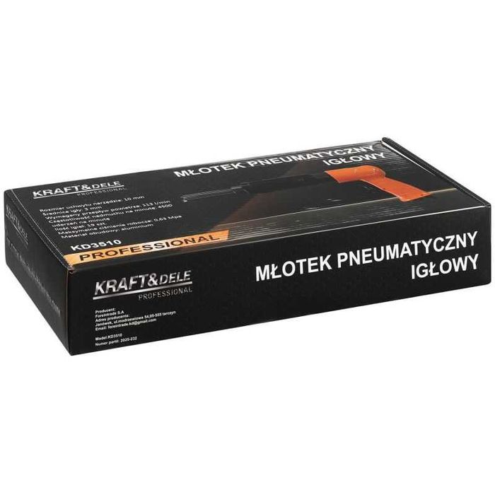 KRAFT&DELE Młotek Pneumatyczny Igłowy Do Rdzy Spawów Zestaw KD3510