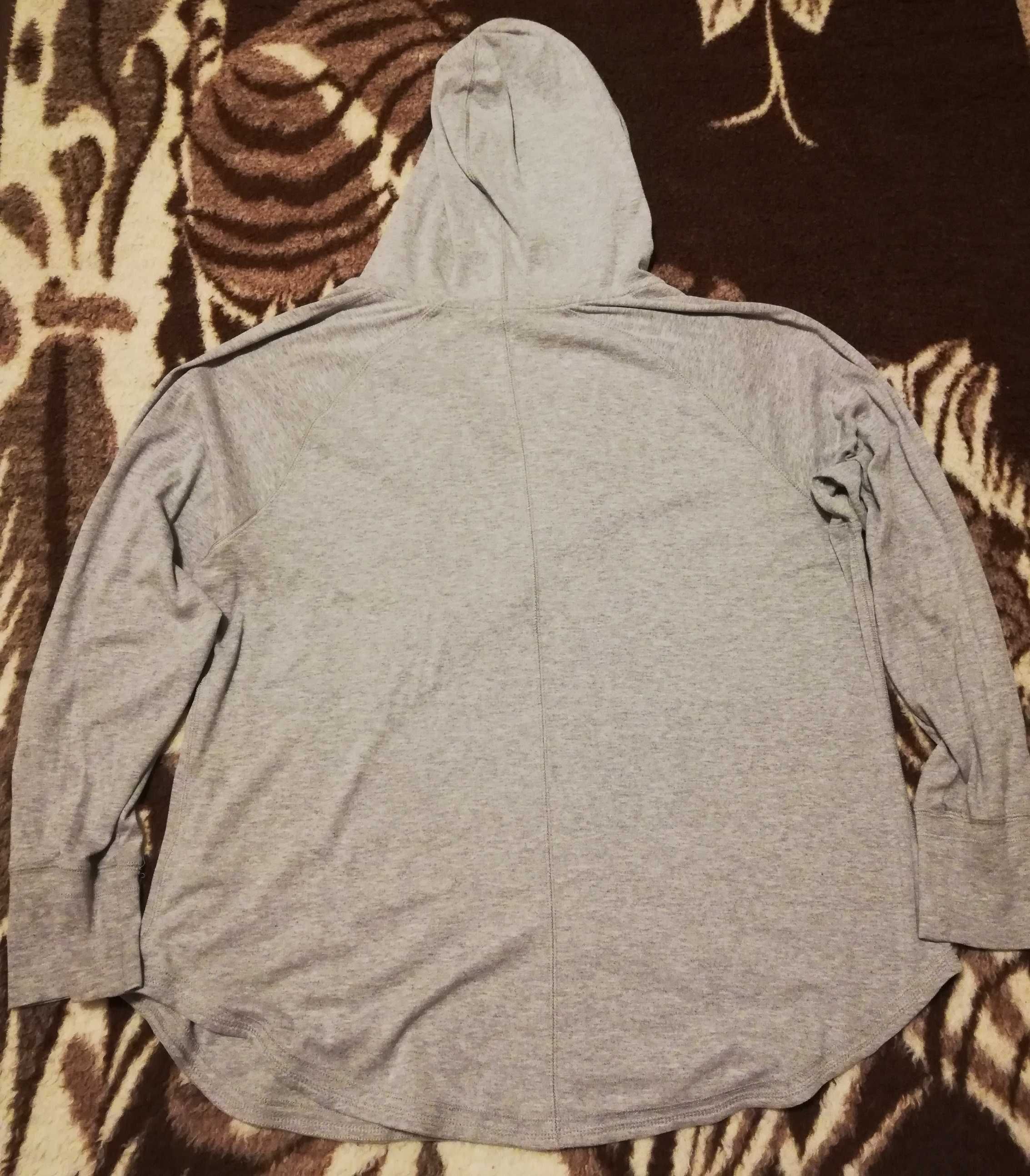 damska bluza bluzka z kapturem South roz.50 XL szara