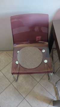 Krzesła Ikea Tobias (komplet 6), kolor fiolet + chrom. Stan BDB.