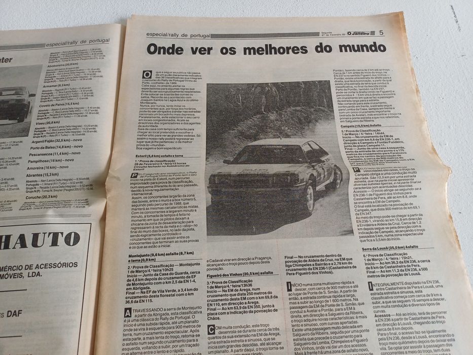 Lote de Jornais- RALLY DE PORTUGAL