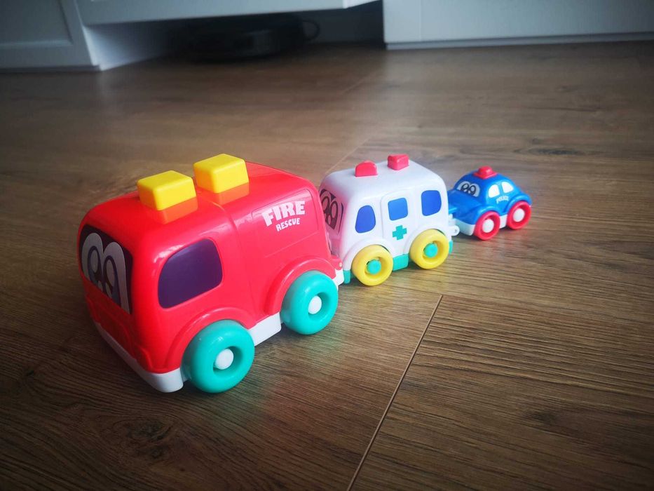 Auta 3 w 1 straż pożarna, karetka, policja. Służby porządkowe.