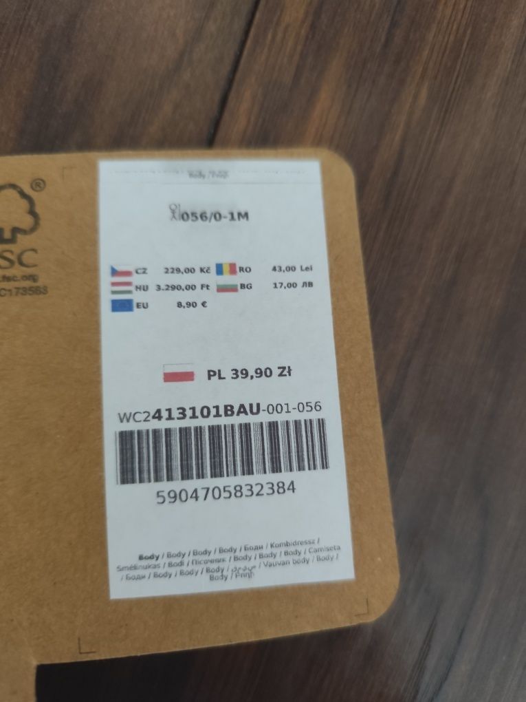 Nowe body dł.rękaw 6 sztuk r. 56