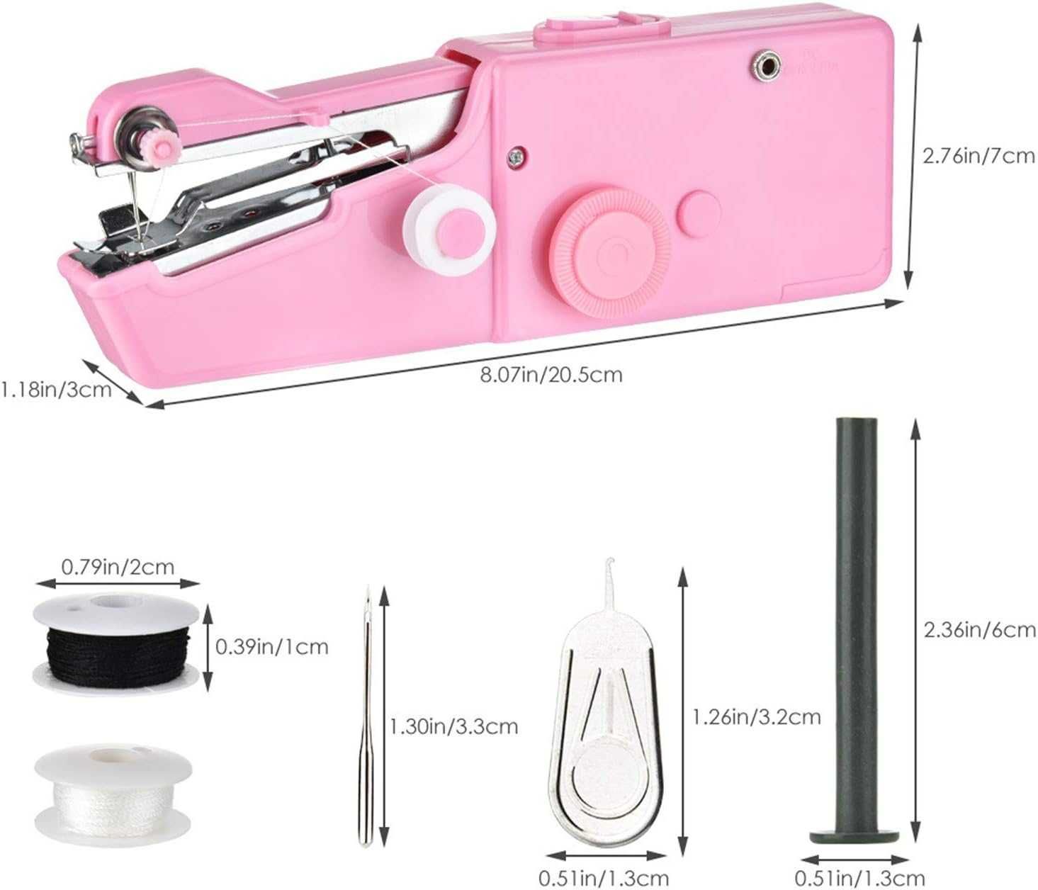 Портативная мини - ручная швейная машина розовая