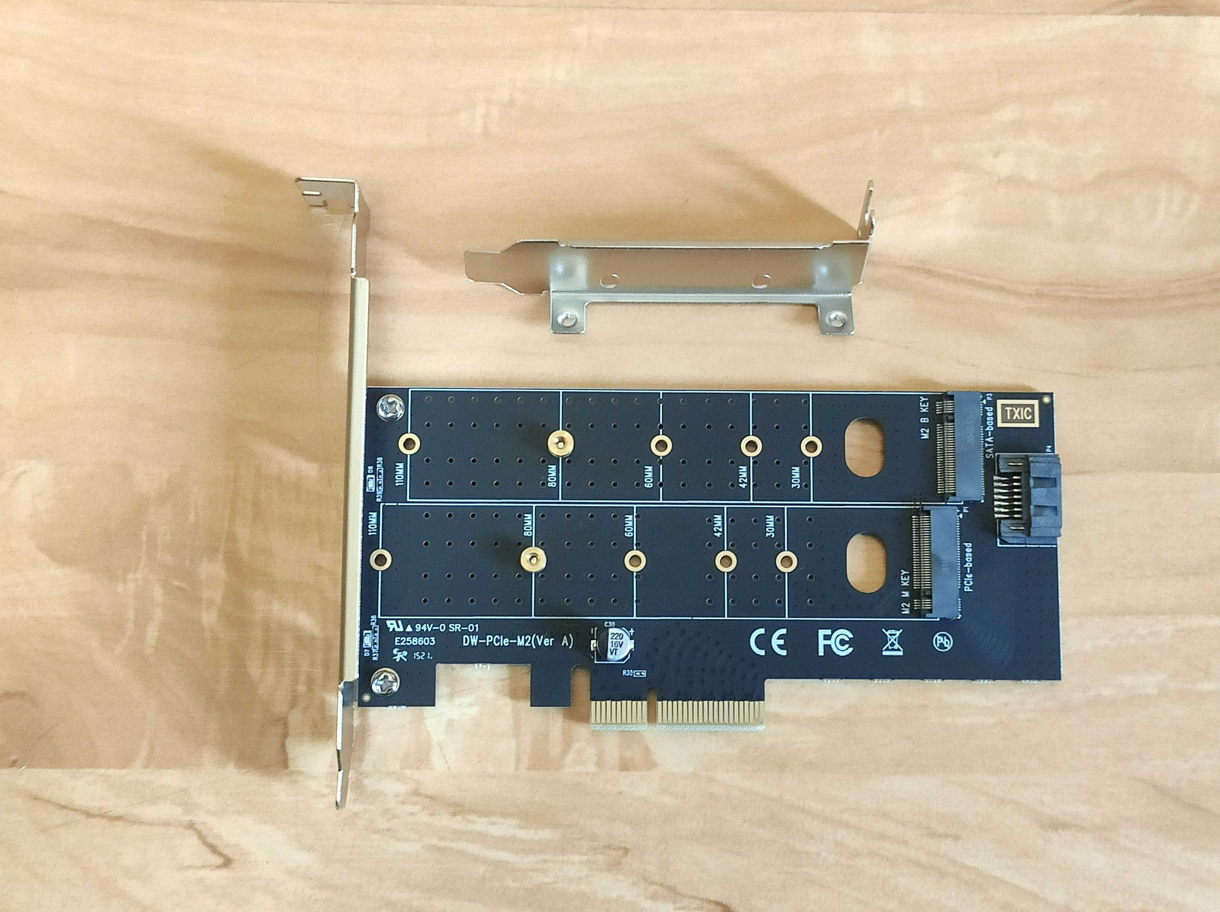 Адаптер SSD типа M.2 NGFF NVMe и U.2, U.3 SFF-8639 на PCI-e x1, x4, x8