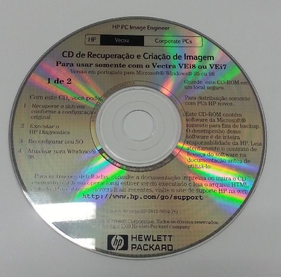 Pack de CD-ROM's com drivers para PC's HP Vectra