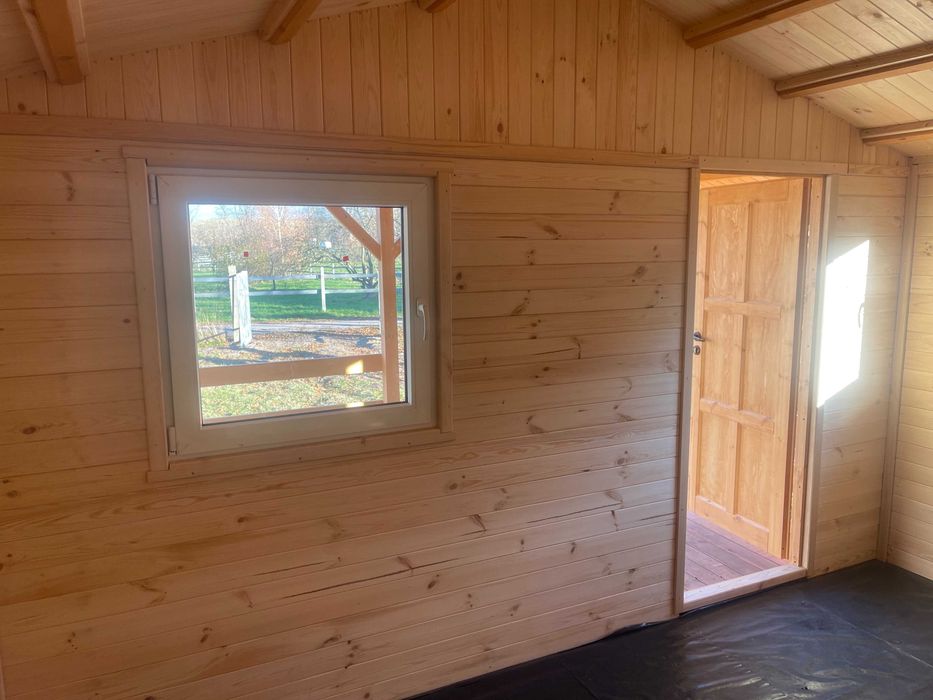 domek drewniany domki drewniane dom z drewna ocieplony 12 m2 WARBIT