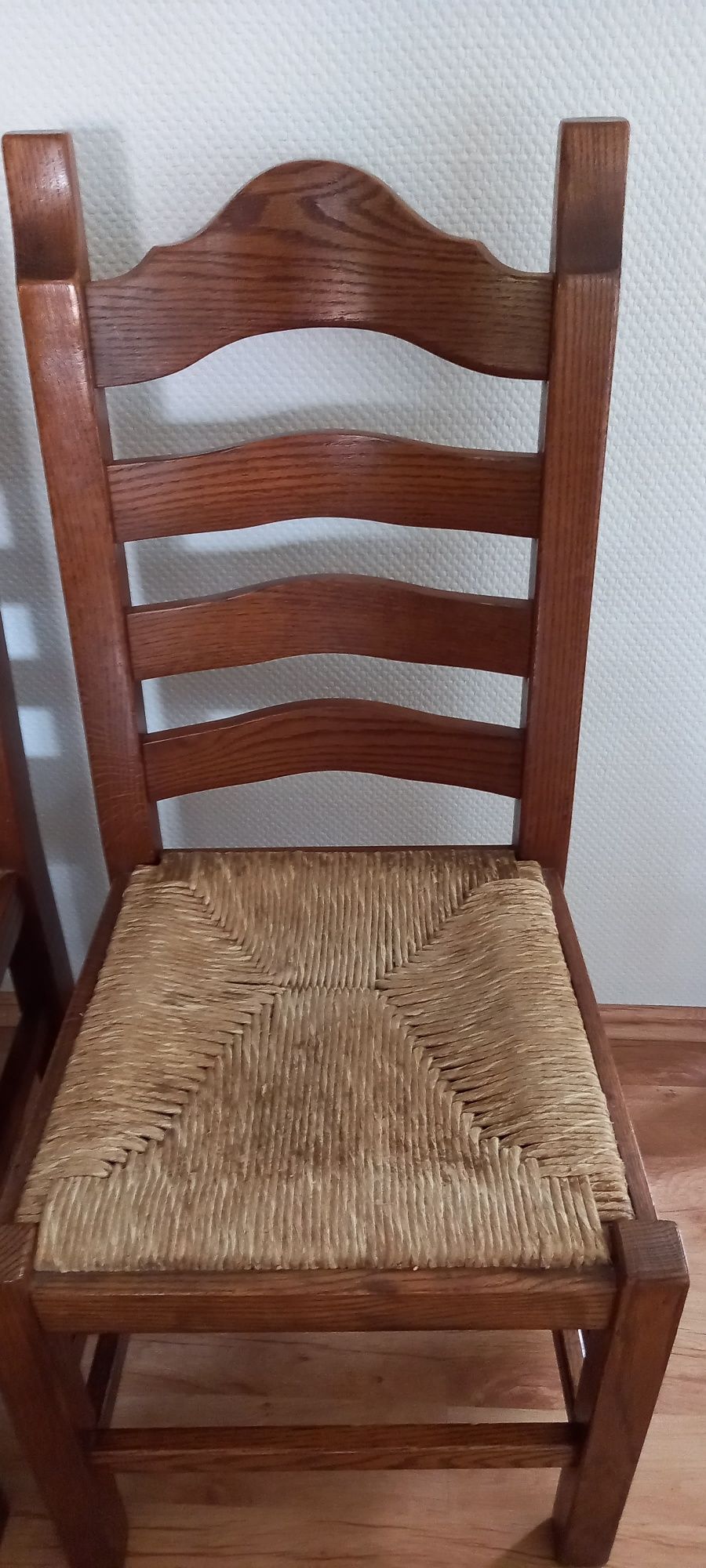 Krzesło lity dąb+ rattan