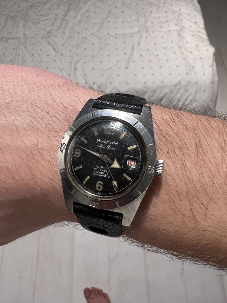 Marc nicolet skin diver zegarek nurek vintage