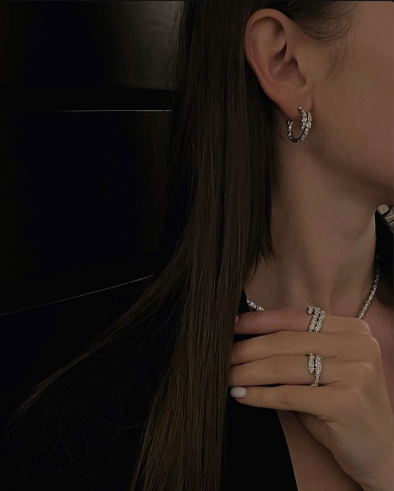 Кільце Каблучка BULGARI SERPENTI VIPER Браслет змея Преміум Срібло 925