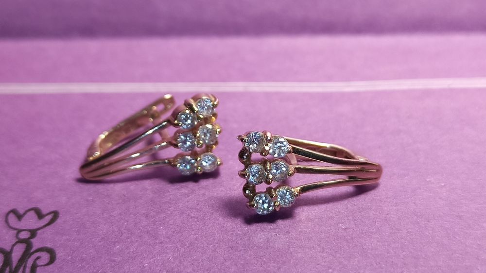 Серьги. Золото 585. Фианиты.