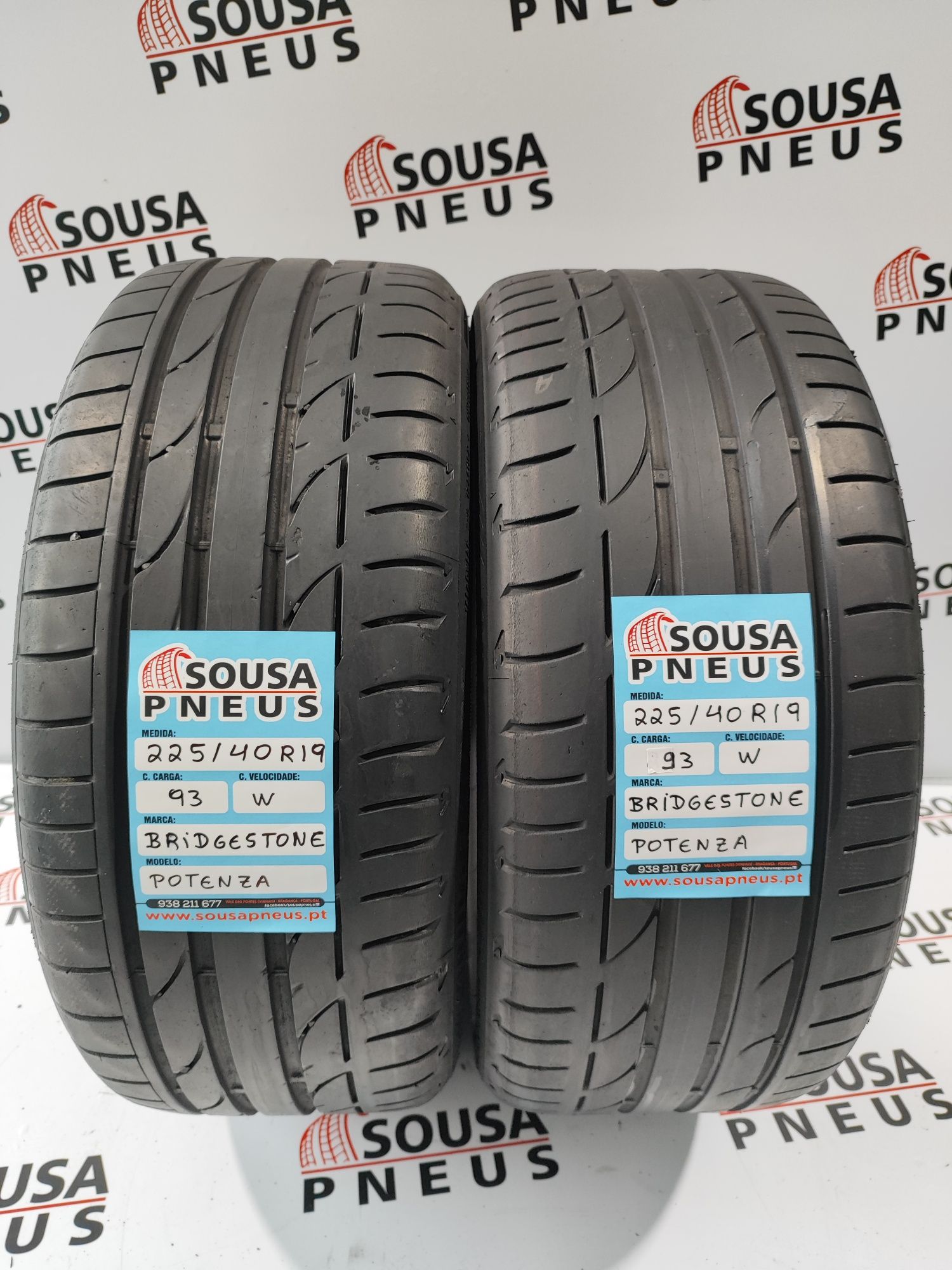 160 Euros 2 pneus semi novo 225-40R19 93w Bridgestone - Oferta Portes