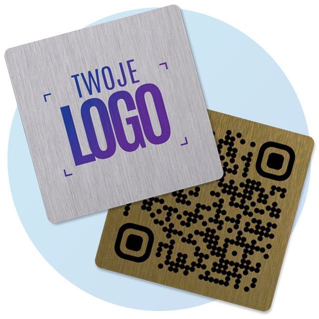 Blaszki metalowe HAND-NOTE z logo lub kodem QR, kolor do wyboru