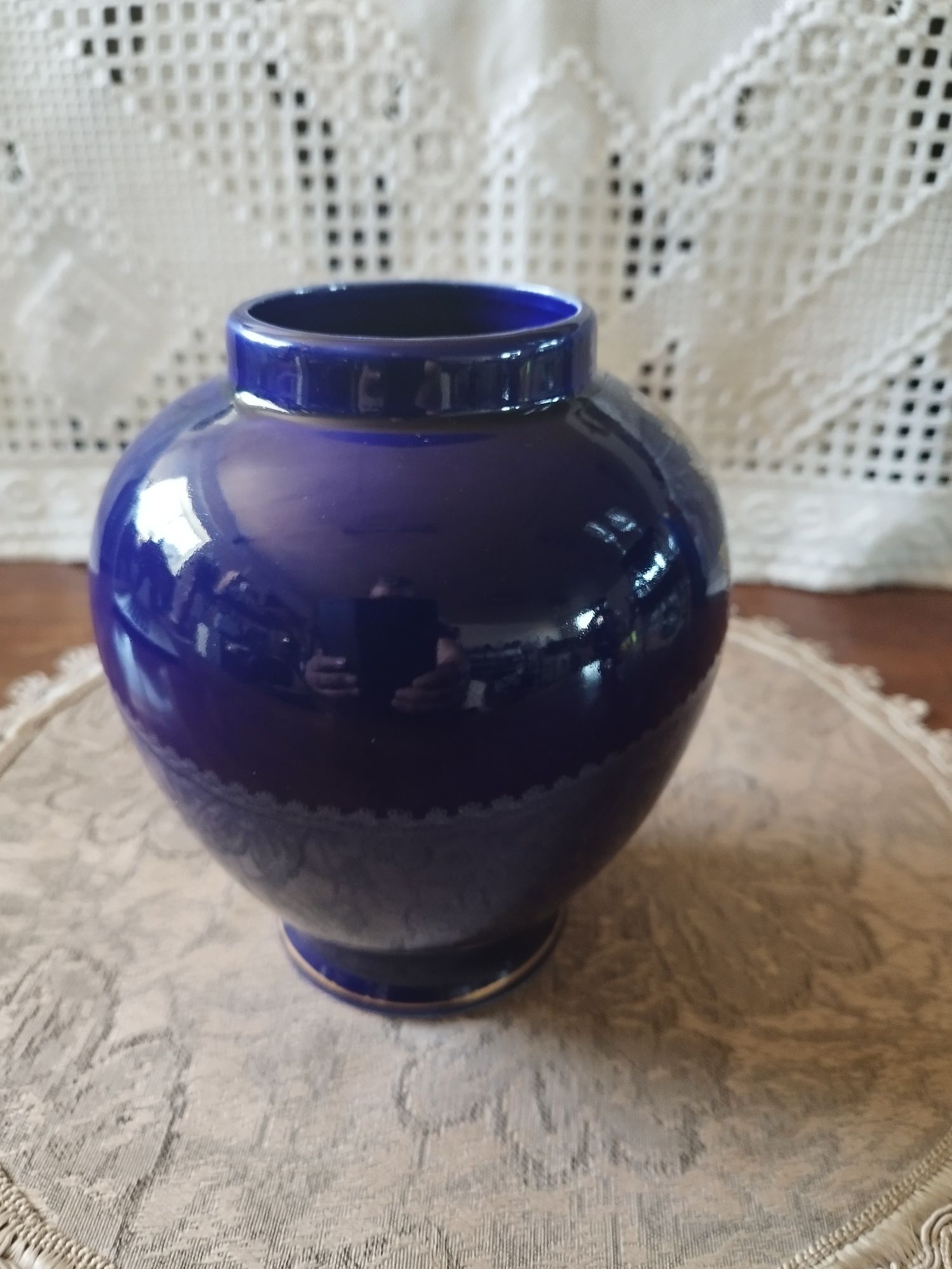 wazon kobaltowy VINTAGE Japoński ręcznie malowany