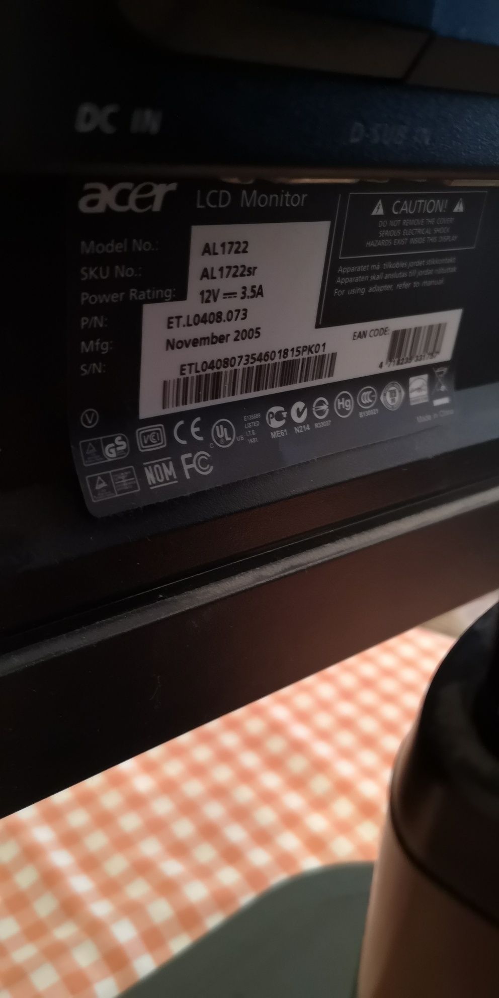 Acer LCD монітор