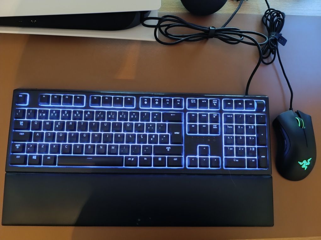 Teclado Razer Ornata v2 e Rato Razer Deathadder Essential