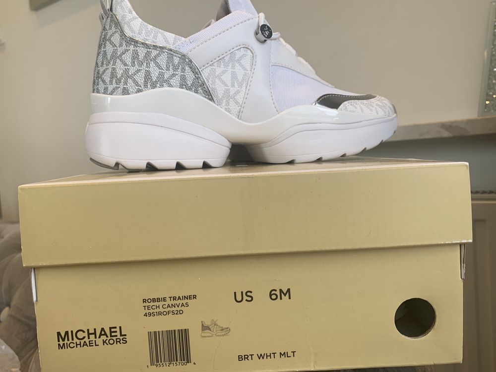 Buty Michael Kors M6(36,5/37) biało srebrne sneakersy. Nowe,oryginał