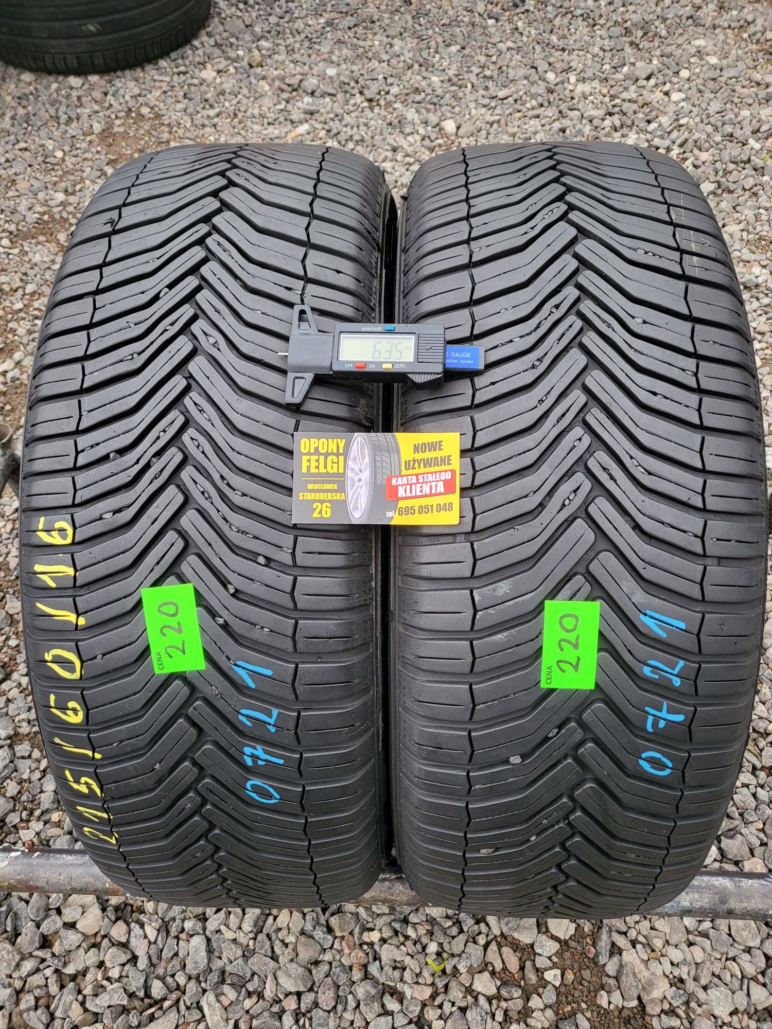 Opony całoroczne 215/60/16 Michelin 0721r. Montaż Gratis! Wysyłka!

ro